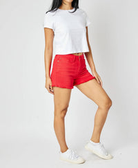 Judy Blue - Mid Rise Garment Dyed Shorts - Plus