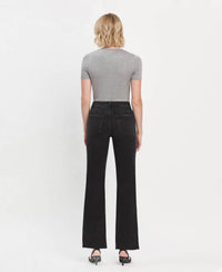 FLYING MONKEY Alexis High Rise Slim Wide Leg Jeans in black - women's jeans - detail view