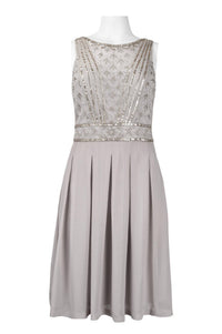 Sue Wong - Sleeveless Beaded Bodice Pleated Dress
