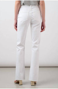 Paige High Rise Laurel Canyon Jeans in crisp white - women's jeans - detail view