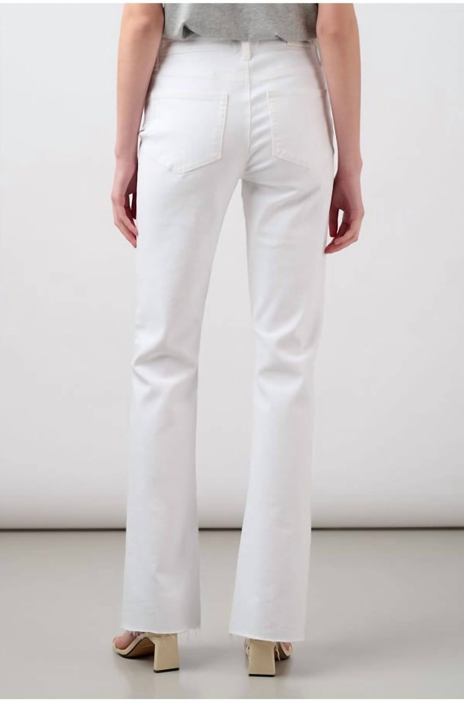 Paige High Rise Laurel Canyon Jeans in crisp white - women's jeans - detail view