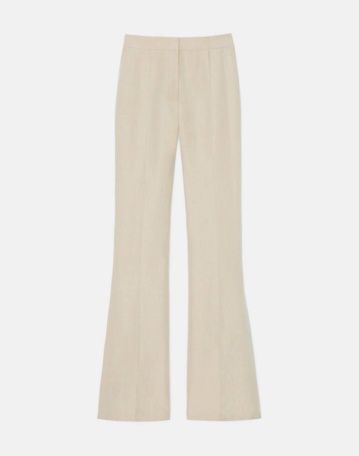 SILK-LINEN GATES SIDE SLIT FLARED PANT