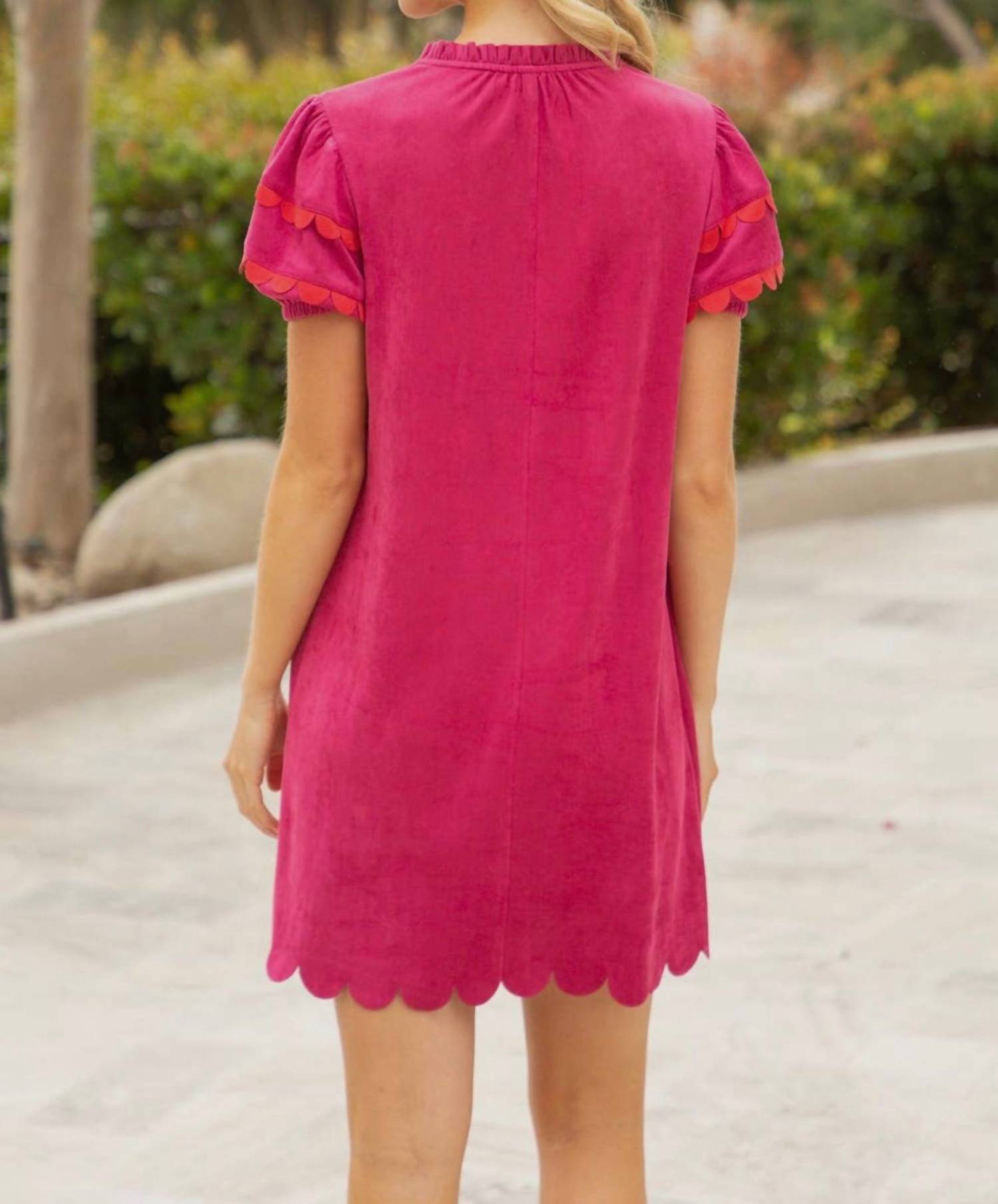 Voy - Scallop Detailed Suede Dress