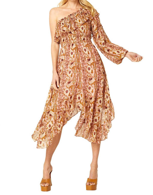 Misa Los Angeles - Vola Floral One-shoulder Dress