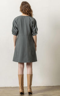 Lilla P - Zip Front Flared Mini Dress