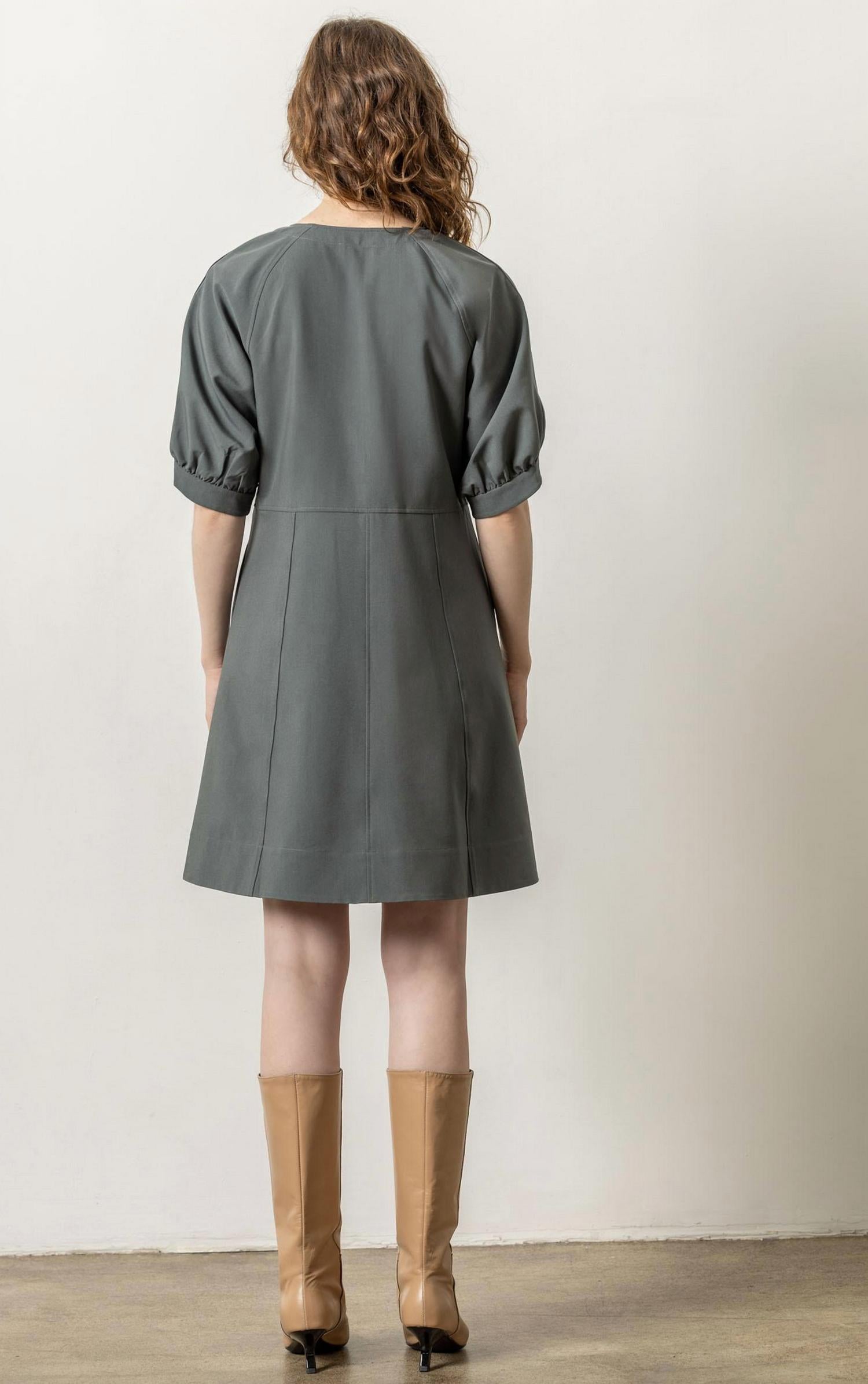 Lilla P - Zip Front Flared Mini Dress