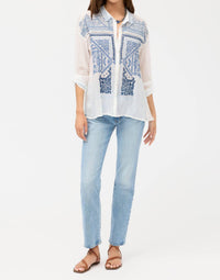 Johnny Was - Slim Audrey Collared Bandana Shirt