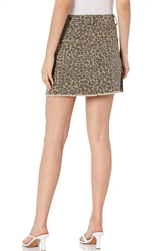 Stevie Leopard Denim Skirt