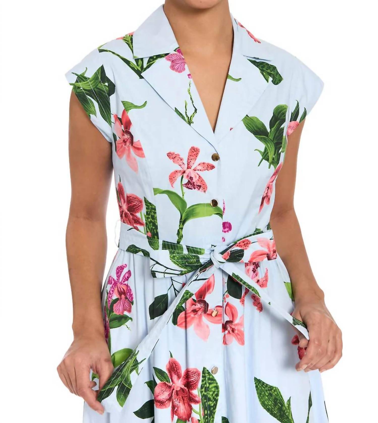 London Times - Rosemary Cotton Belted Shirt Dress
