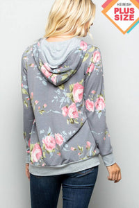 Heimish Usa - Floral hoodie with Kangaroo Pocket