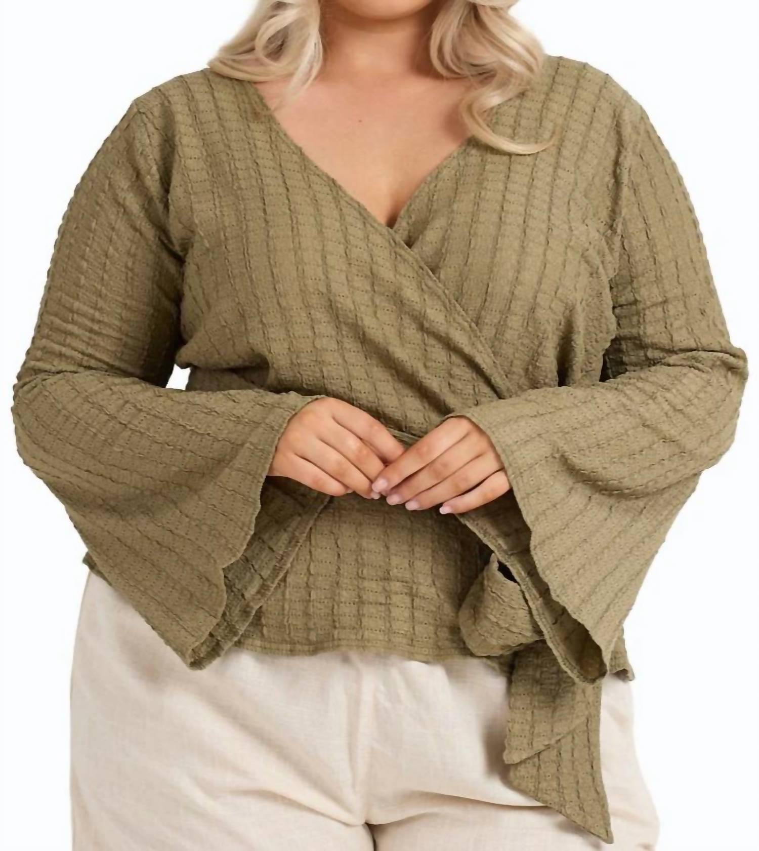 Fashion Szn Curve - Wrap Front Belted Top - Plus