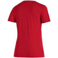 adidas Women's Raider V-neck Tee in red - women's t-shirt - detail view