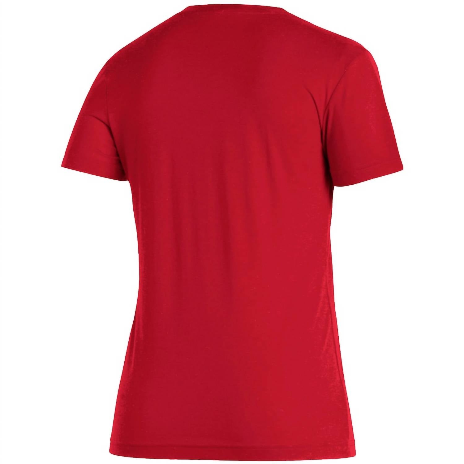 adidas Women's Raider V-neck Tee in red - women's t-shirt - detail view