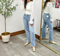 Mica Denim - Lora High Rise Baggy Straight Jeans