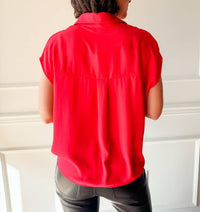Current Air - Rouge Classic Button Blouse