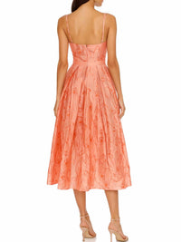 hutch Floral Satin Midi Dress in pink - women's dress - detail view