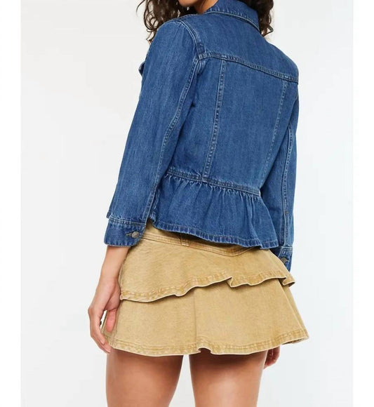 Kancan - CLASSIC FIT PEPLUM DENIM JACKET