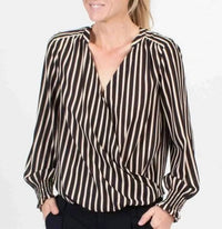 Scotch & Soda - Striped Henley Crossover Blouse