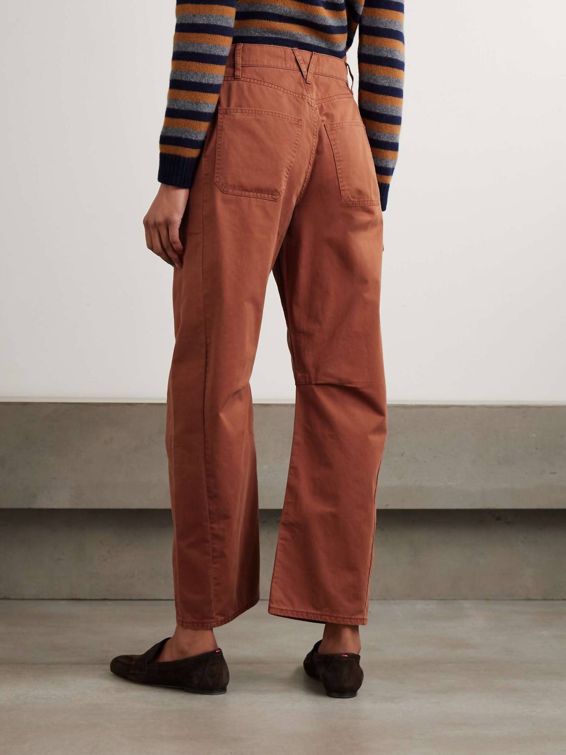 Veronica Beard - Sloan Cotton Twill Barrel Leg Pants
