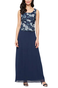 Alex Evenings - Women's Fitted Bodice A Line Skirt Maxi Dress
