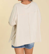 Easel - Floral Embroidered Jersey Tee