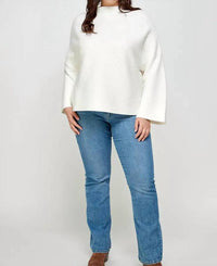 Ellison - Ribbed Top Casual Sweater - Plus