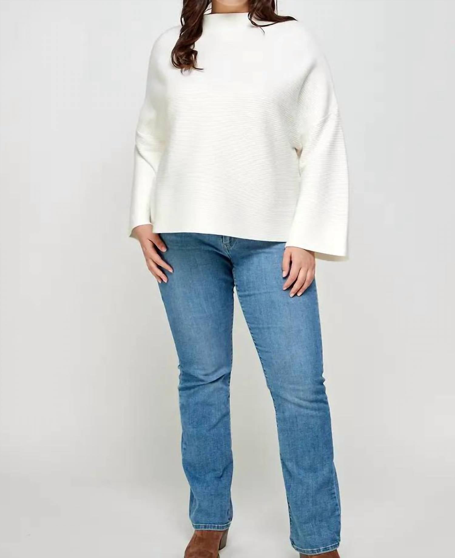 Ellison - Ribbed Top Casual Sweater - Plus