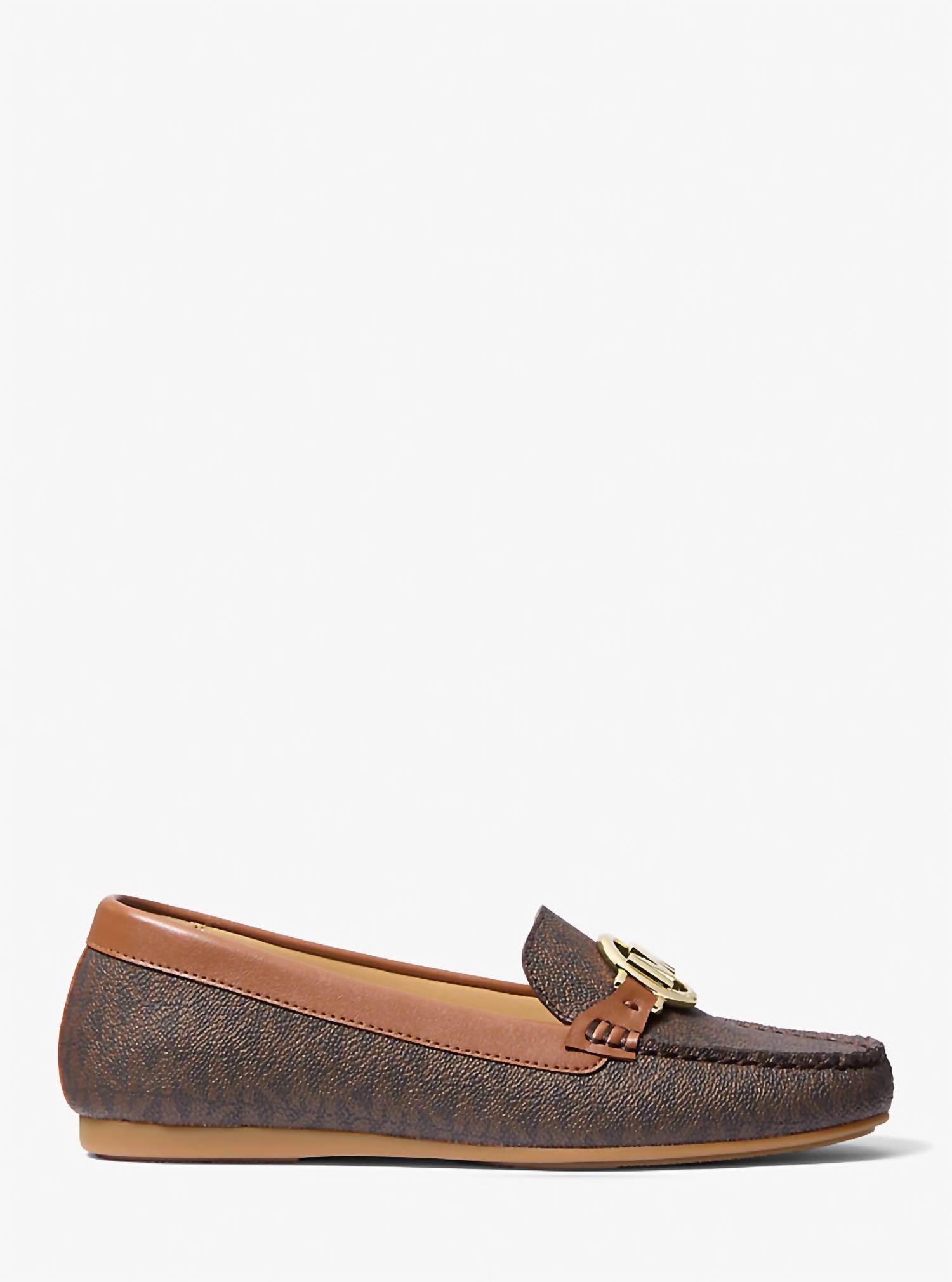 MICHAEL KORS Women's Fulton Signature Logo Moccasins in brown - women's flats - detail view