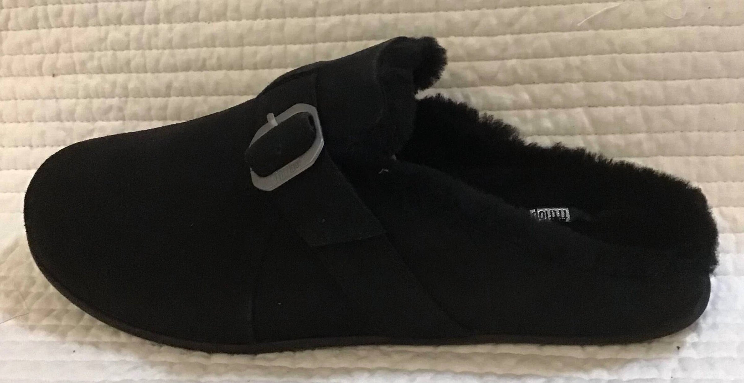 Fitflop - Women's Chrissie Buckle Suede Shearling Slippers