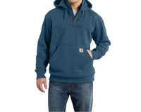 carhartt Loose Rain Defender Quarter-zip Heavy Sweatshirt in storm blue heather - men's shirt
