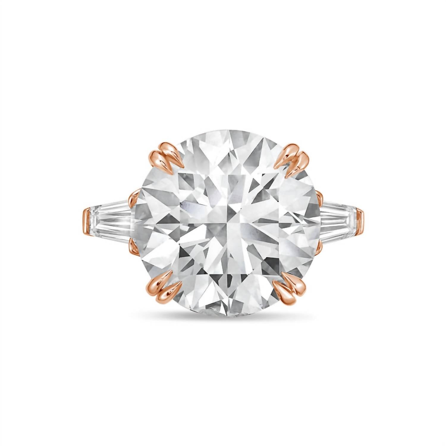 Diana M Jewels - Women's Round & Baguette Lab-grown Diamond Jewelry Ring (6.00 Ct) - Elegant