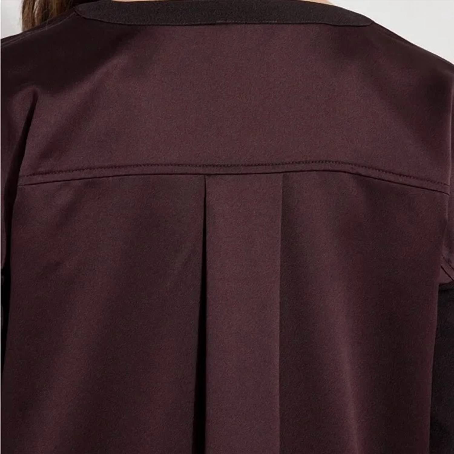 Lysse Token Pullover Satin Top in lava - women's blouse - view 5