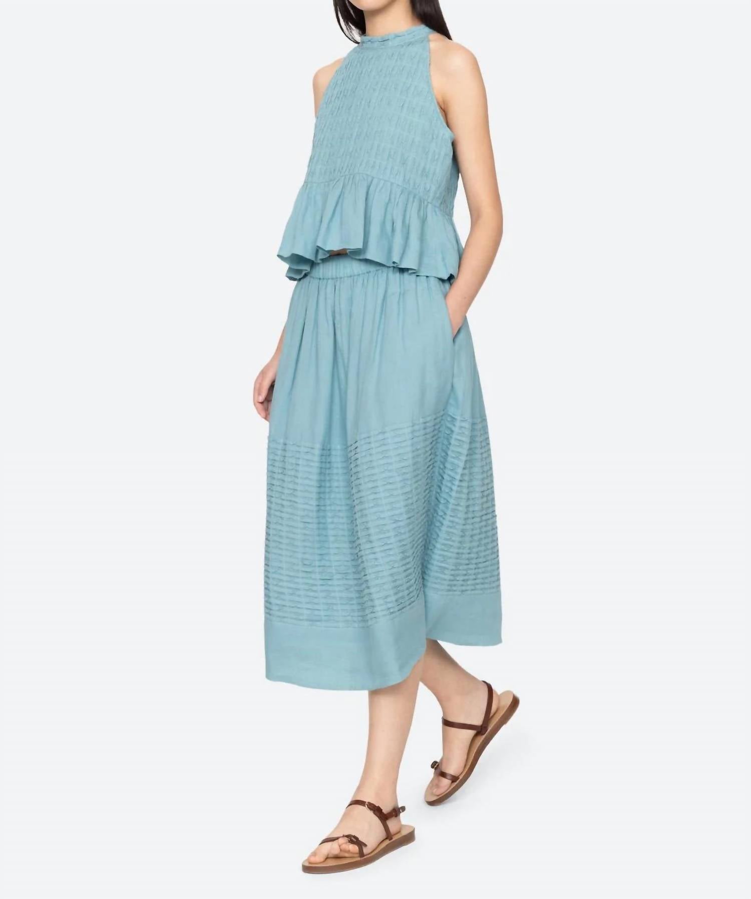 Sea - Pintuck Midi Skirt