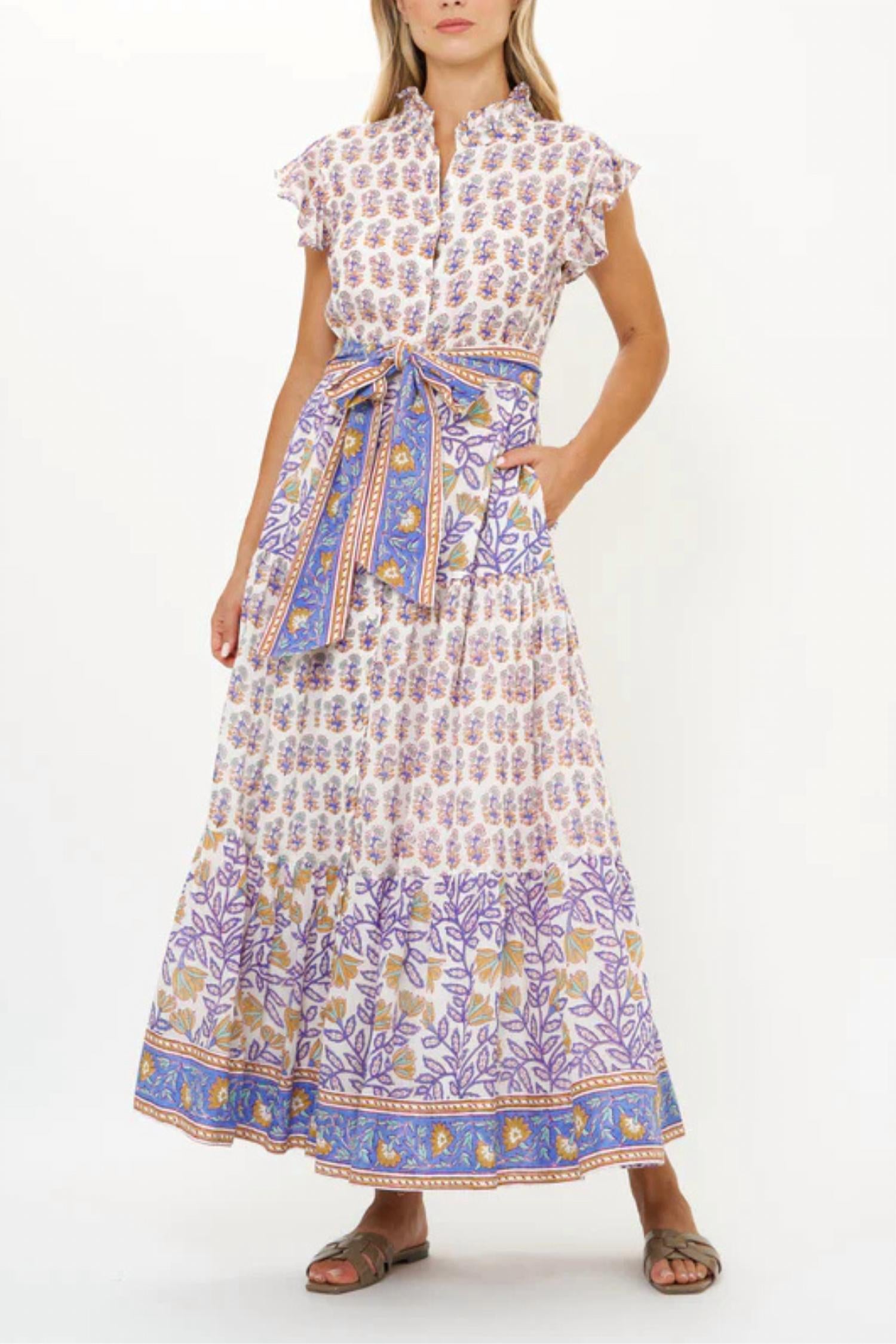 Oliphant - Women's Nappa Ruffle Maxi Dress