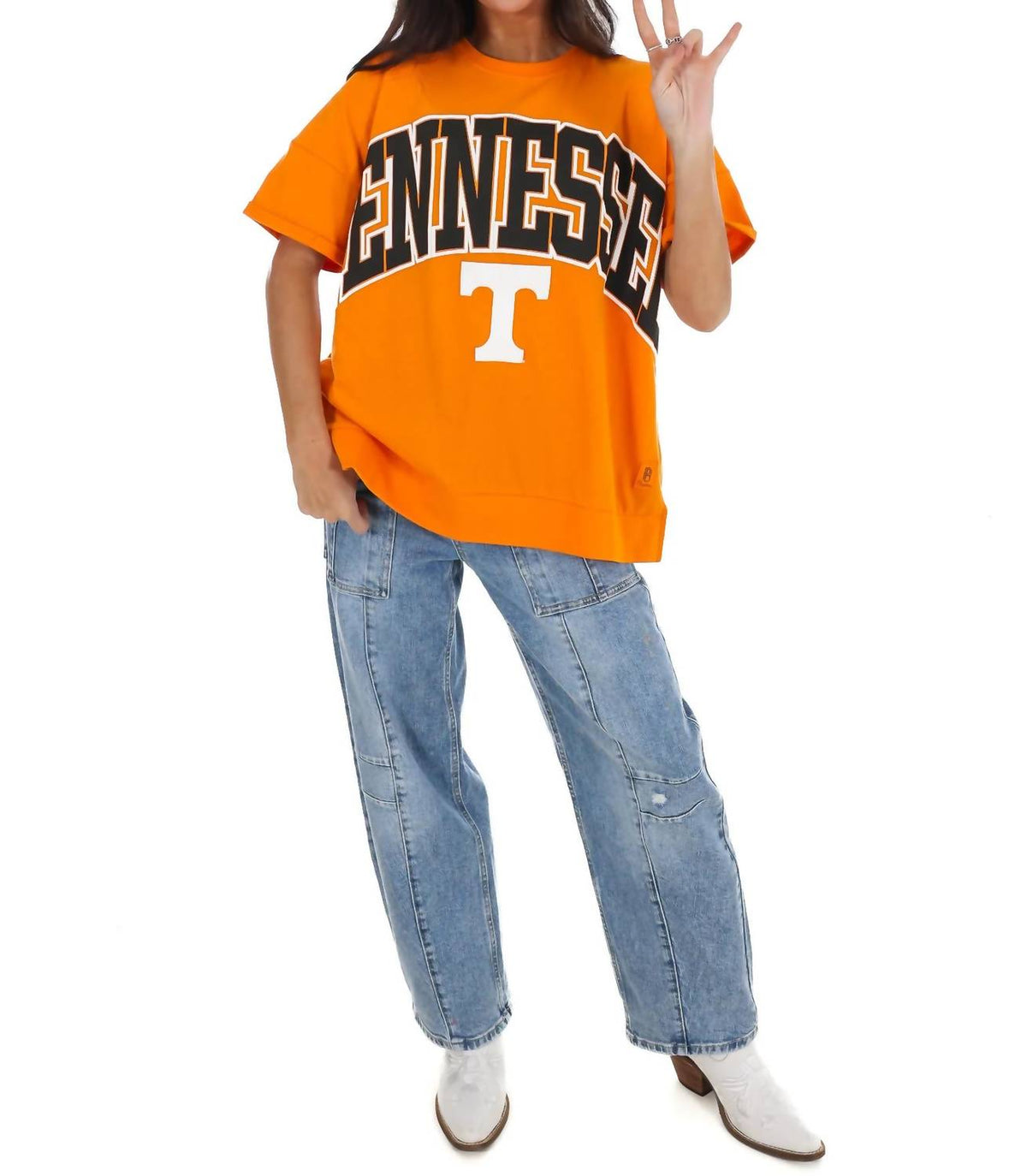 Pressbox - Tennessee Rolled Sleeve Oversized Top