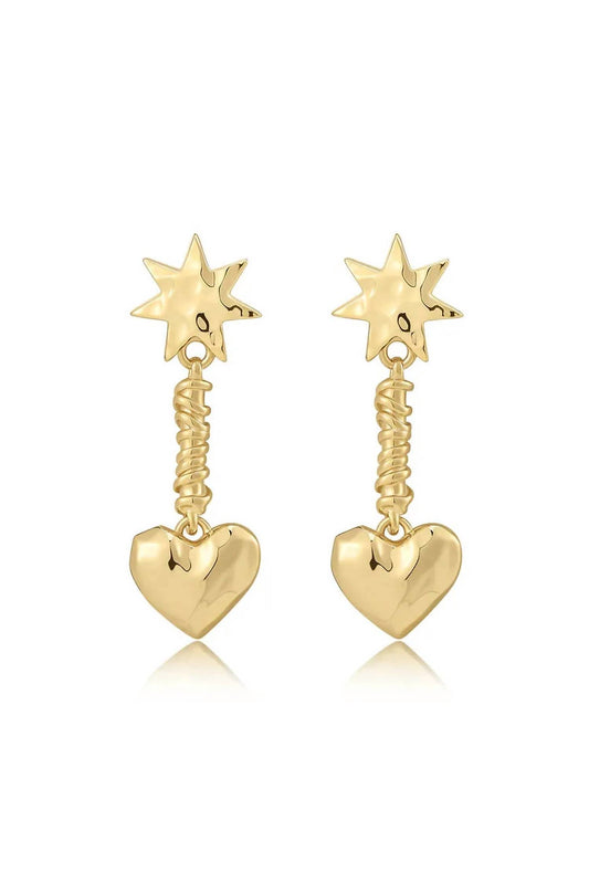 Luv Aj - WOMEN'S MOLTEN HEART DROP STUDS