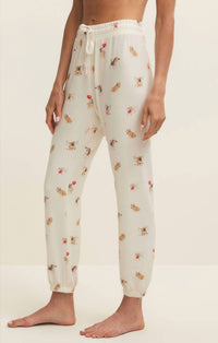 Z Supply Overnight Love Pup Jogger Pants in vanilla ice - women's pants - detail view