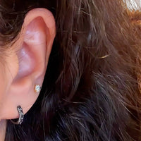Jagged Halo Jewelry - Women's Crystal Spike Mini Huggie Hoop Earrings