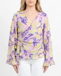 Yellow Lovebirds - Gertrude Wrap Top