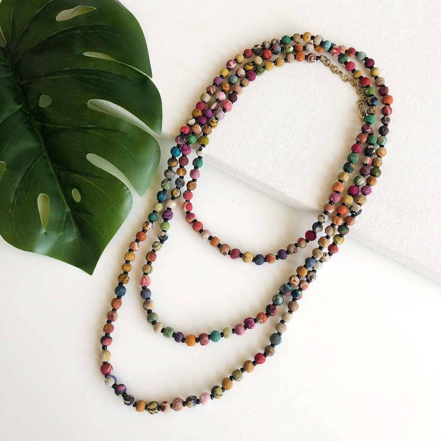 World Finds - Women's Kantha Bead Long Necklace