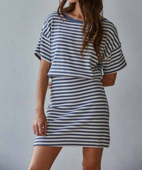 By Together Marley Striped Mini Dress in blue - women's dress