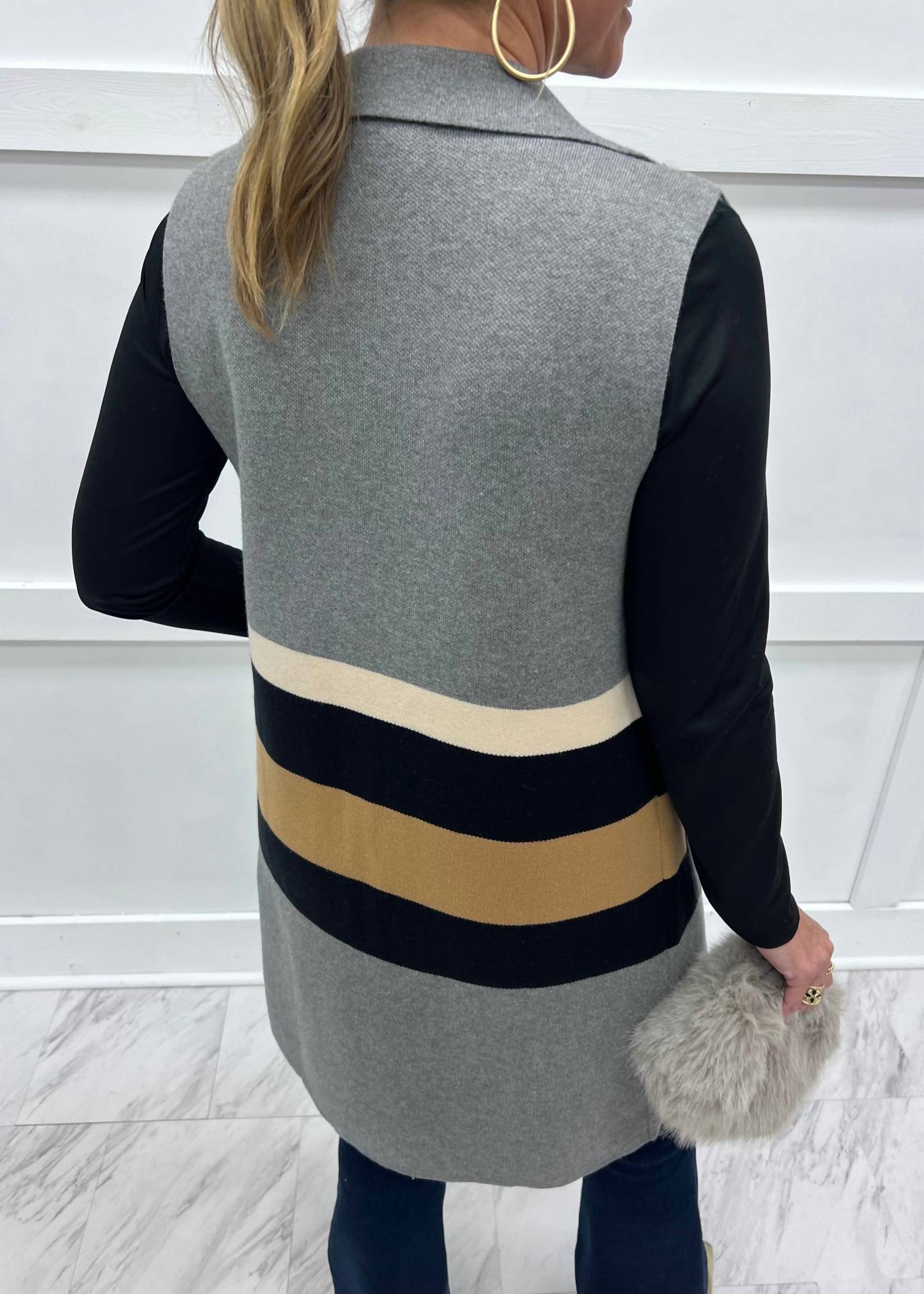 Thml - Sleeveless Colorblocked Cardigan