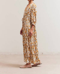 Grade & Gather - Floral Pleated Maxi Dress