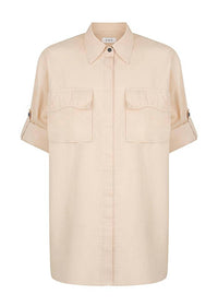 S/W/F Women's Utilitarian Shirt in beige - women's long sleeve top - alternate view