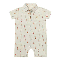 ME & HENRY Boy's Buoys Printed Romper in malokai white - women's pants
