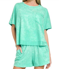 Zenana - Vintage Basic Short Set