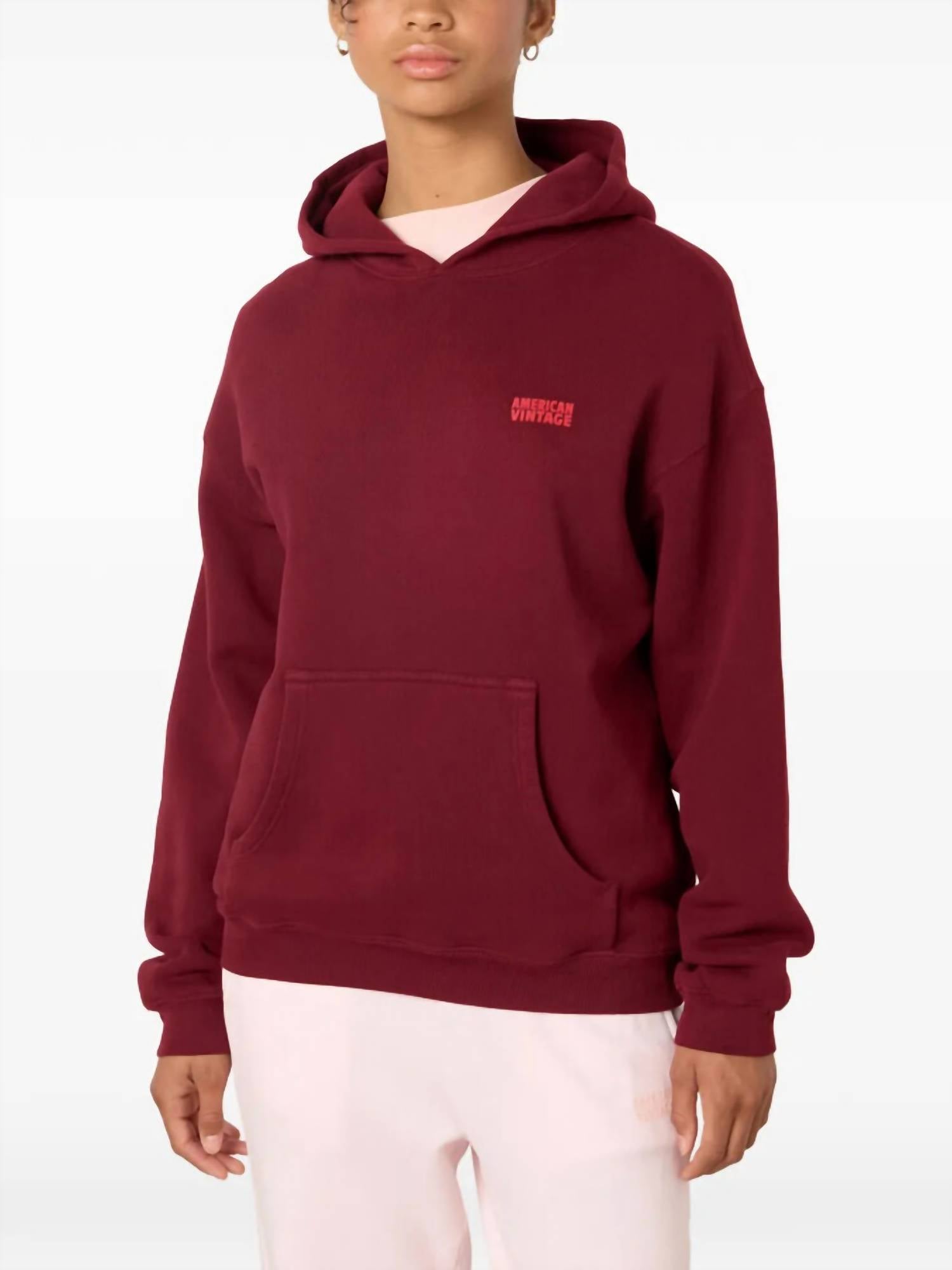 American Vintage Izubird Long Sleeves Sweatshirt in cervi - women's top - detail view