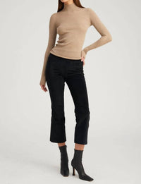 SPRWMN Crop Flare Corduroy Pants in black - women's pants - detail view