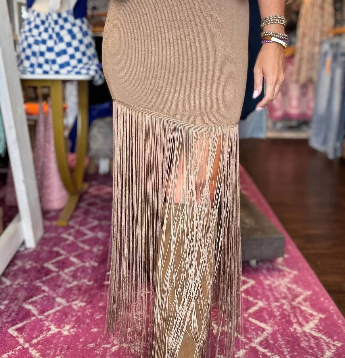 Blue B - Festival Fringe Midi Skirt