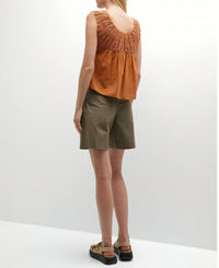 THE GREAT. Soliel Top in canyon - women's tank top - detail view